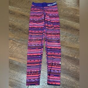 Nike Kids Leggings - Pink and Purple Pattern